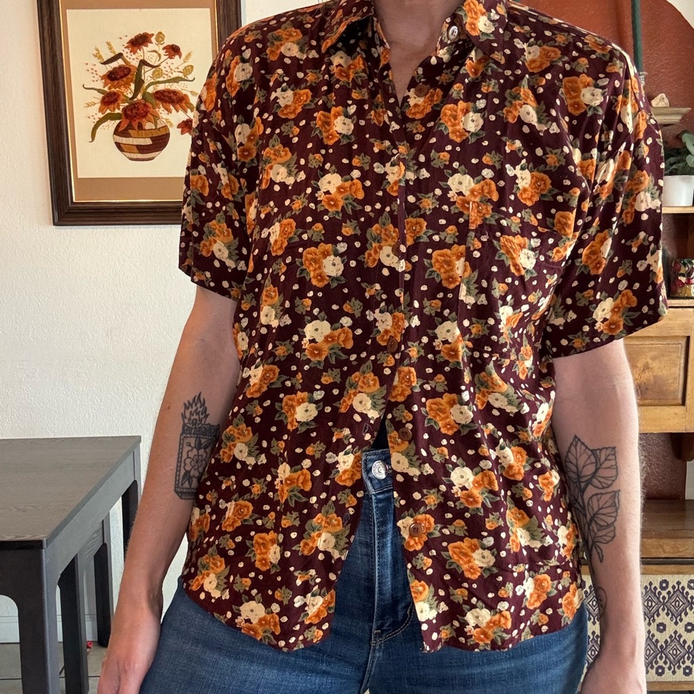 Vintage Floral Print Shirt